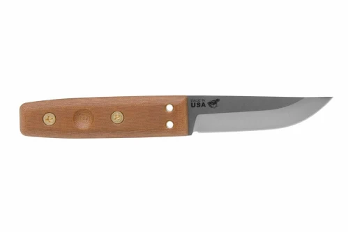 TOPS Knives, TPUK-01 Tanimboca Puukko Fixed Blade Knife w/ Tan Canvas Micarta Handle
