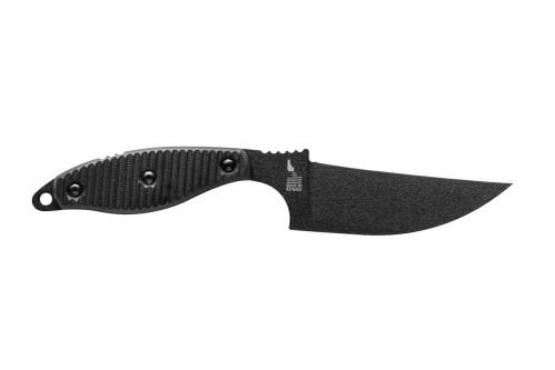 TOPS Knives Unzipper UNZ-01 - Black Traction Coating - 4.25" Blade - 1095 Carbon Steel - Black G10 Handle