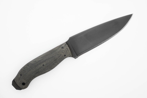 Winkler Knives - Drop Point Crusher - 80CRV2 Steel - Flat Grind - Black Laminate Handle