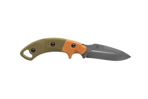 TOPS Knives: Viking Tactics Crusader, VTAC-02 Fixed Blade Knife w/ Tan and Green Canvas Micarta Handle TOPS Knives: Viking Tactics Crusader, VTAC-02 Fixed Blade Knife w/ Tan and Green Canvas Micarta Handle