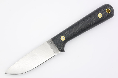 LT Wright Knives Woodsman Pro - A2 Steel - Flat Grind - Black Canvas Micarta Handle - Matte Finish