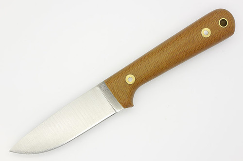 LT Wright Knives Woodsman Pro - A2 Steel - Flat Grind - Natural Canvas Micarta Handle - Matte Finish