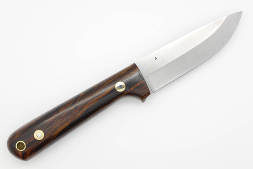 LT Wright Knives Woodsman Pro - A2 Steel - Saber Grind - Desert Ironwood Handle - Polished Finish - 1 - FREE Black Liners!