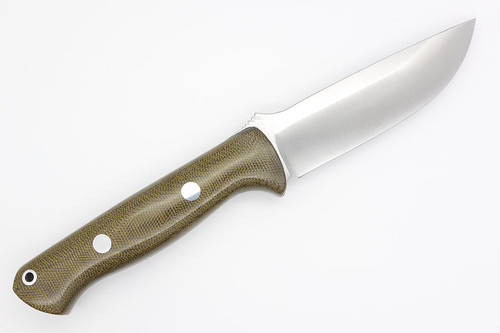 Bark River Knives Bravo-1 - CPM 3V Steel - High Saber Grind - Green Canvas Micarta Handle - Polished Finish Bark River Knives Bravo-1 - CPM 3V Steel - High Saber Grind - Green Canvas Micarta Handle - Polished Finish