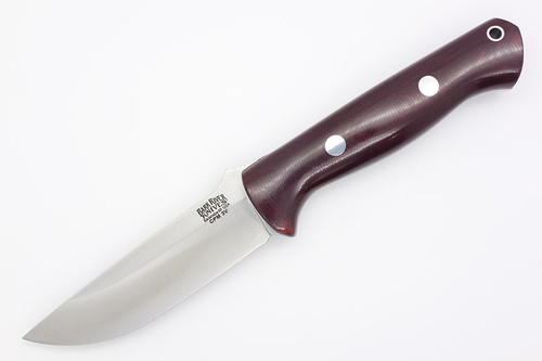 Bark River Knives Bravo-1 - CPM 3V Steel - High Saber Grind - Burgundy Canvas Micarta Handle - Polished Finish