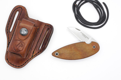 Condor Tool and Knife CTK3919-2.25 - Primative Bush (Outback) Folding Knife, Micarta and Aluminum Handle, 1075 Blade