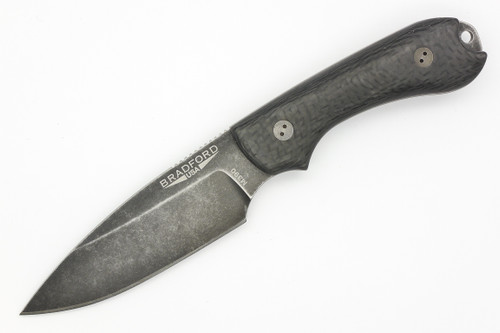 Bradford Knives: Guardian3, 3D - M390 Steel - Drop Point - Sabre Grind - Nimbus Blade Finish - 3D Black Carbon Fiber Handle