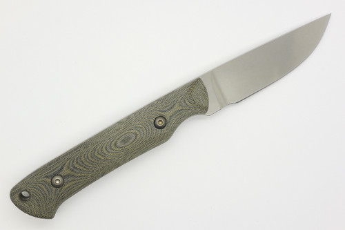 White River Knives Small Game - Black and Olive Drab Linen Micarta Handle