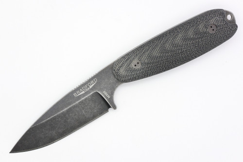 Bradford Knives: Guardian3.5, 3D - M390 Steel - Drop Point - Sabre Grind - Nimbus Blade Finish - 3D Black Micarta Handle
