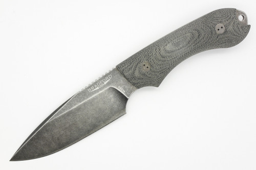 Bradford Knives: Guardian4, 3D - M390 Steel - Drop Point - Sabre/False Edge Grind - Nimbus Blade Finish - 3D Black Micarta Handle