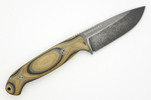 Bradford Knives: Guardian4.5, 3D - CPM 3V Steel - Drop Point - Sabre Grind - Nimbus Blade Finish - 3D G-Wood Handle
