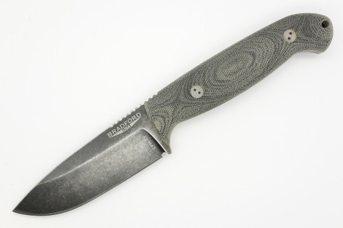 Bradford Knives: Guardian4.5, 3D - CPM 3V Steel - Drop Point - Sabre Grind - Nimbus Blade Finish - 3D Black Canvas Micarta Handle