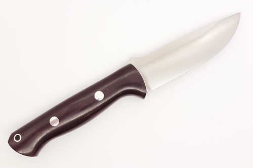 Bark River Knives Bravo-1 - A2 Steel - High Saber Grind - Burgundy Canvas Micarta Handle - Polished Finish