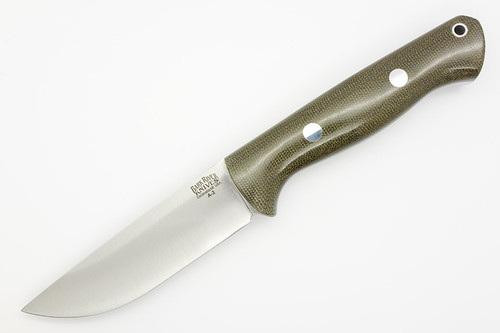 Bark River Knives Bravo-1 Rampless- A2 Steel - High Saber Grind - Green Canvas Micarta Handle - Polished Finish
