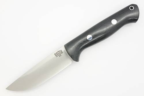 Bark River Knives Bravo-1 Rampless- A2 Steel - High Saber Grind - Black Canvas Micarta Handle - Polished Finish