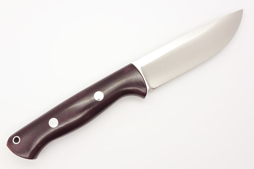 Bark River Knives Bravo-1 Rampless- A2 Steel - High Saber Grind - Burgundy Canvas Micarta Handle - Polished Finish Bark River Knives Bravo-1 Rampless- A2 Steel - High Saber Grind - Burgundy Canvas Micarta Handle - Polished Finish