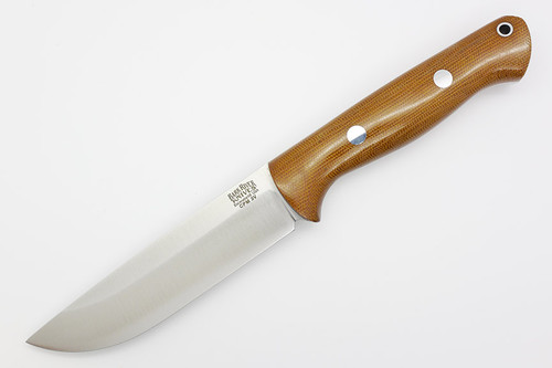 Bark River Knives Bravo-1.25 LT Rampless - CPM 3V Steel -Natural Canvas Micarta Handle - Polished Finish