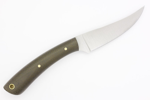 LT Wright Knives Large Swoop - Flat Grind - Green Canvas Micarta Handle - Matte Finish LT Wright Knives Large Swoop - Flat Grind - Green Canvas Micarta Handle - Matte Finish