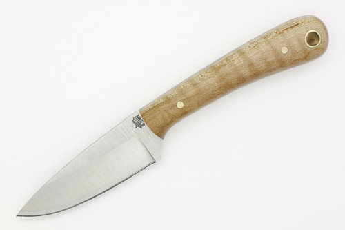 LT Wright Knives Frontier Valley - A2 Steel - Saber Grind - Natural Curly Maple - FREE BLACK LINERS! - 3