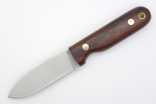 LT Wright Knives Bushcrafter - Flat Grind - Desert Ironwood Handle - Polished Finish - FREE BLACK LINERS! - 1