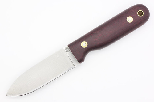 LT Wright Knives Bushcrafter - Flat Grind - Double Red Canvas Micarta Handle - Matte Finish