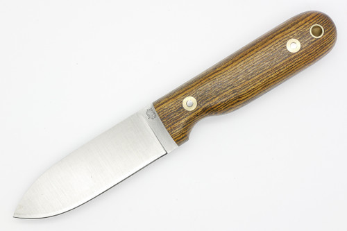 LT Wright Knives Bushcrafter - Flat Grind - Bocote Handle - Polished Finish - FREE BLACK LINERS! - 1
