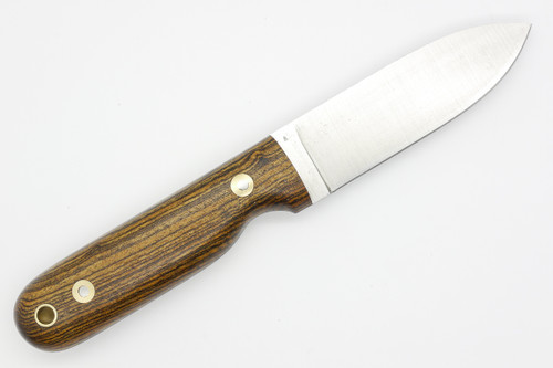 LT Wright Knives Bushcrafter - Flat Grind - Bocote Handle - Polished Finish - FREE BLACK LINERS! - 1