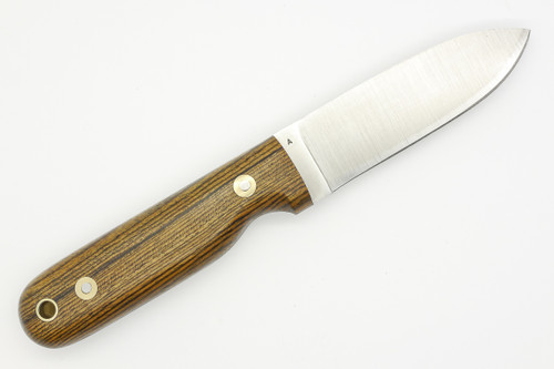 LT Wright Knives Bushcrafter - Flat Grind - Bocote Handle - Polished Finish - FREE BLACK LINERS! - 3