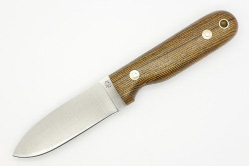 LT Wright Knives Bushcrafter - Flat Grind - Bocote Handle - Polished Finish - FREE BLACK LINERS! - 3