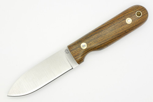 LT Wright Knives Bushcrafter - Flat Grind - Bocote Handle - Polished Finish - FREE BLACK LINERS! - 4