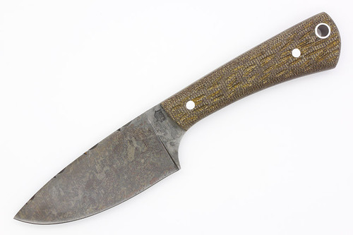 LT Wright Knives Companion - 1075 Steel - Flat Grind - Two Tone Green Jigged Handle - Matte Finish