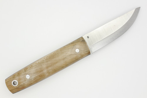 LT Wright Knives Pronghorn - O1 Steel - Scandi Grind - Natural Curly Maple Handle - Polished Finish - 2 - FREE Black Liners!