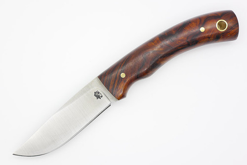 LT Wright Knives Revere - A2 Steel - Flat Grind - Desert Ironwood Handle - Polished Finish - FREE Black Liners! - 1