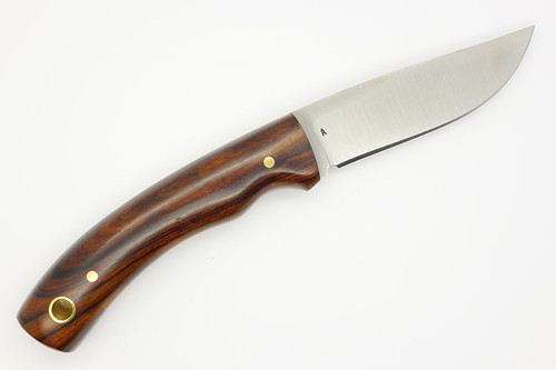 LT Wright Knives Revere - A2 Steel - Flat Grind - Desert Ironwood Handle - Polished Finish - FREE Black Liners! - 3
