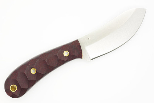 LT Wright Knives Camp MUK - Saber Grind - 3V Steel - Double Red Canvas Micarta - Mountain Texture