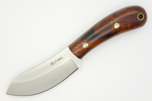 LT Wright Knives Camp MUK - Saber Grind - 3V Steel - Desert Ironwood - Polished Finish - FREE Black Liners! - 4