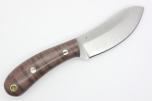 LT Wright Knives Camp MUK - Saber Grind - 3V Steel - Dark Curly Maple - Polished Finish - FREE Black Liners! - 1 LT Wright Knives Camp MUK - Saber Grind - 3V Steel - Dark Curly Maple - Polished Finish - FREE Black Liners! - 1