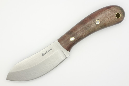 LT Wright Knives Camp MUK - Saber Grind - 3V Steel - Dark Curly Maple - Polished Finish - FREE Black Liners! - 5