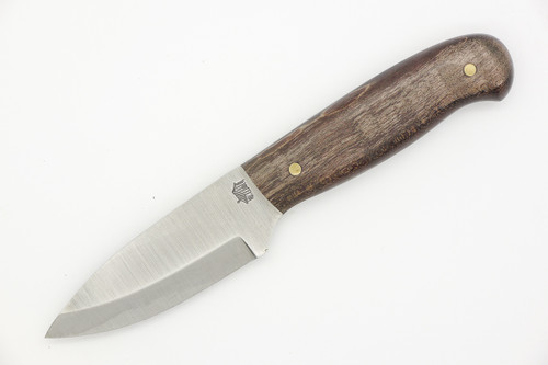 LT Wright Knives Patriot - CPM 3V Steel - Scandi Grind - Dark Curly Maple - 5 / FREE Black Liners!