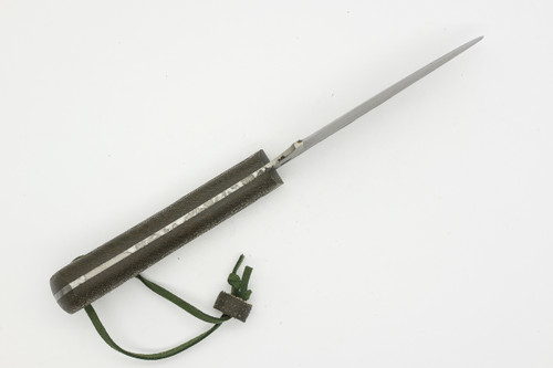 *Christmas Special* LT Wright Knives Companion - 1075 Steel - Flat Grind - Green Canvas Jigged Handle - Matte Finish - FREE SOFT CASE!