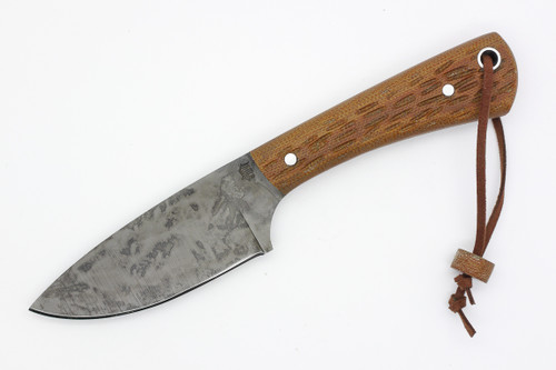 *Christmas Special* LT Wright Knives Companion - 1075 Steel - Flat Grind - Natural Canvas Jigged Handle - Matte Finish - FREE SOFT CASE!