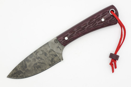 *Christmas Special* LT Wright Knives Companion - 1075 Steel - Flat Grind - Double Red Canvas Jigged Handle - Matte Finish - FREE SOFT CASE!