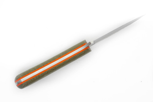 LT Wright Knives Great Plainsman - D2 Steel - Saber Grind - Green Canvas Micarta w/ Orange Liner Handle - Matte Finish