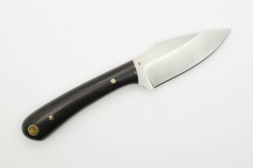 LT Wright Knives Great Plainsman - Saber Grind - D2 Steel - African Blackwood Handle - Brass Pins - Polished Finish / FREE BLACK LINERS! - 4