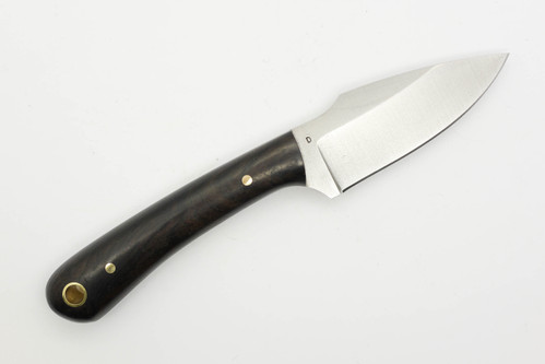 LT Wright Knives Great Plainsman - Saber Grind - D2 Steel - African Blackwood Handle - Brass Pins - Polished Finish / FREE BLACK LINERS! - 5