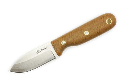 LT Wright Knives Bushbaby - A2 - Saber Grind - Natural Canvas Micarta - Matte Finish