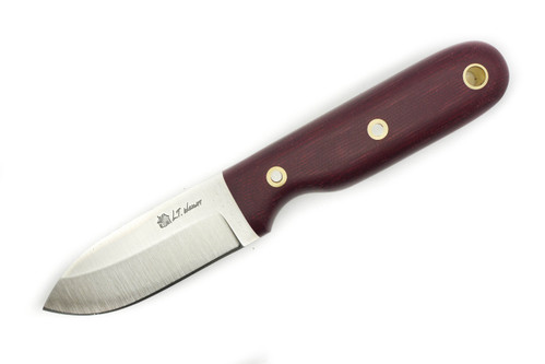 LT Wright Knives Bushbaby - A2 - Saber Grind - Double Red Canvas Micarta - Matte Finish