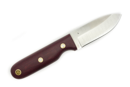LT Wright Knives Bushbaby - A2 - Saber Grind - Double Red Canvas Micarta - Matte Finish