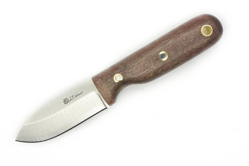 LT Wright Knives Bushbaby - A2 - Saber Grind - Dark Curly Maple - Polished Finish - FREE Black Liners! - 3