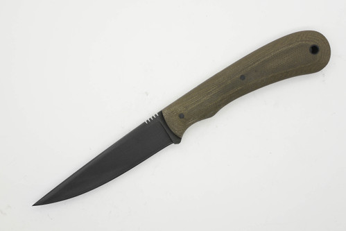 Winkler Knives - Operator - 80CRV2 Steel - Flat Grind - Green Laminate Handle - Tapered Tang
